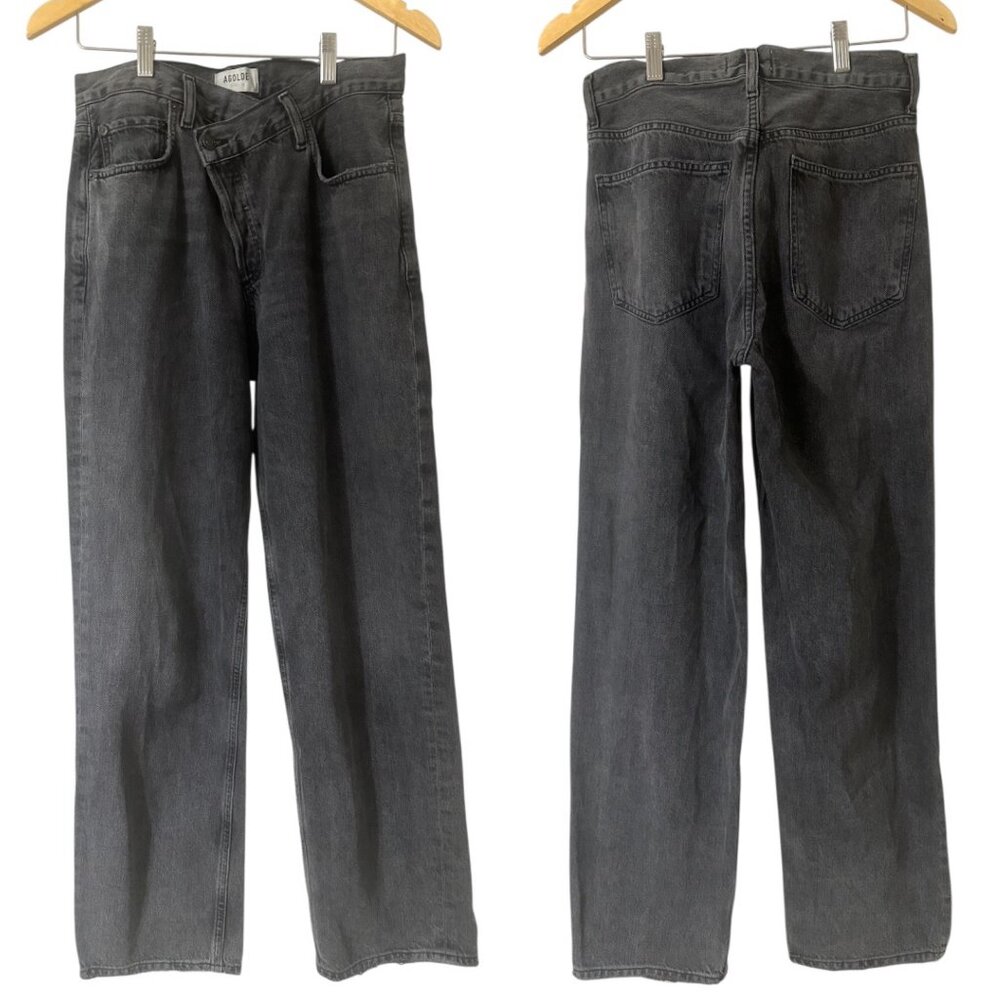 Agolde Criss Cross Straight Leg High Rise Jeans Size 26 In Synchronize Wash - Picture 10 of 10